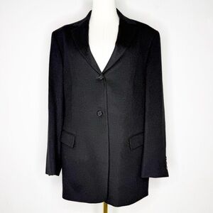 SFI Femme for Nordstrom Loro Piana Black Camel Hair Blazer Size 12